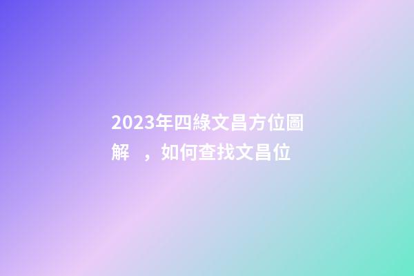 2023年四綠文昌方位圖解，如何查找文昌位